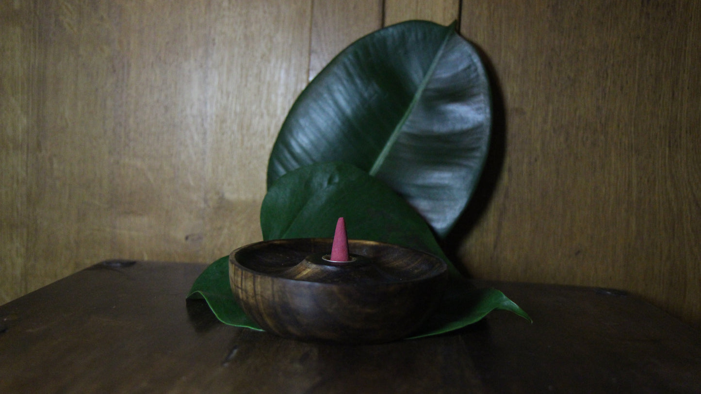 Mango Wood Incense Burner Disc