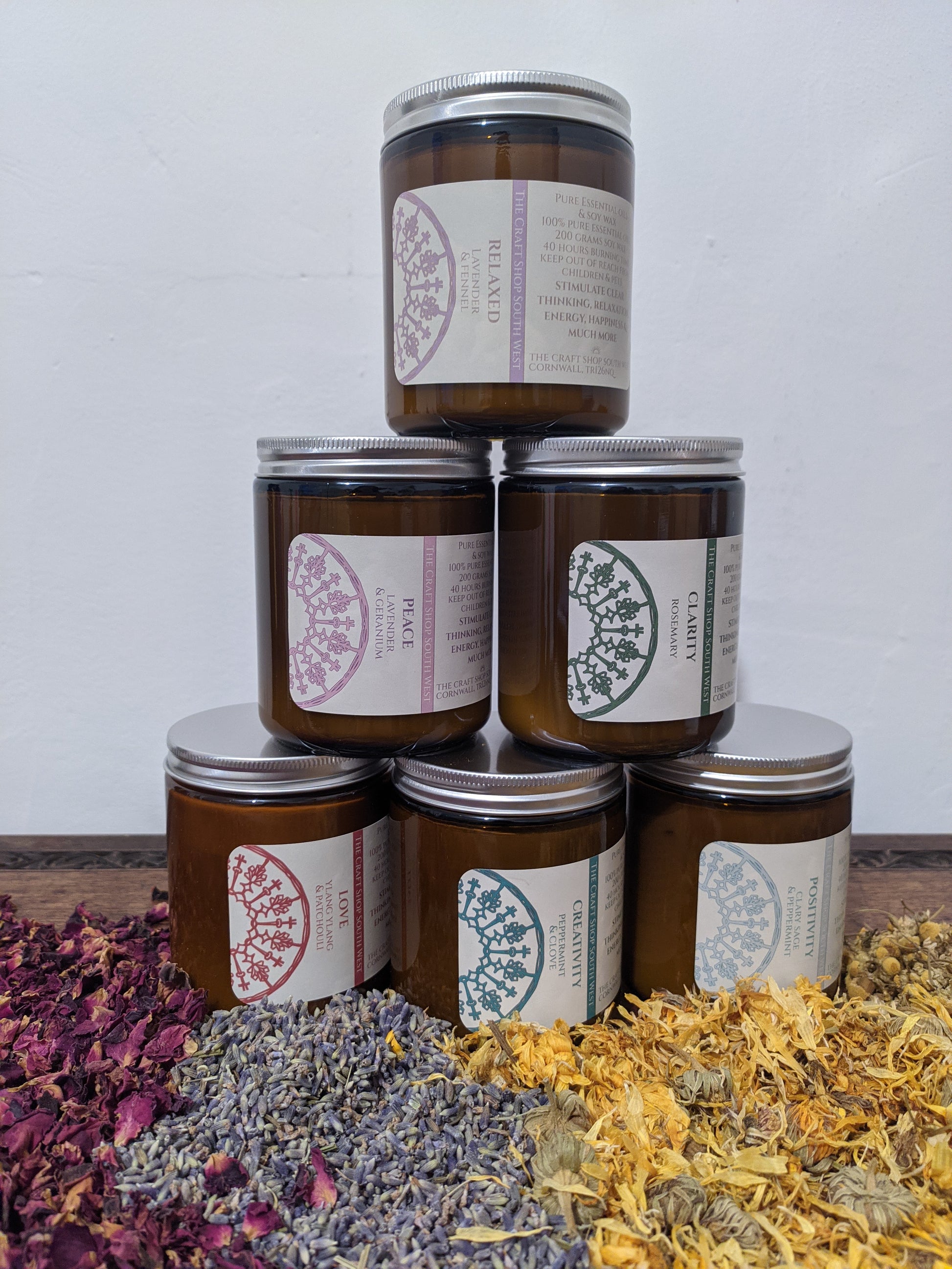 Aromatherapy Candle Range and Dried Flowers