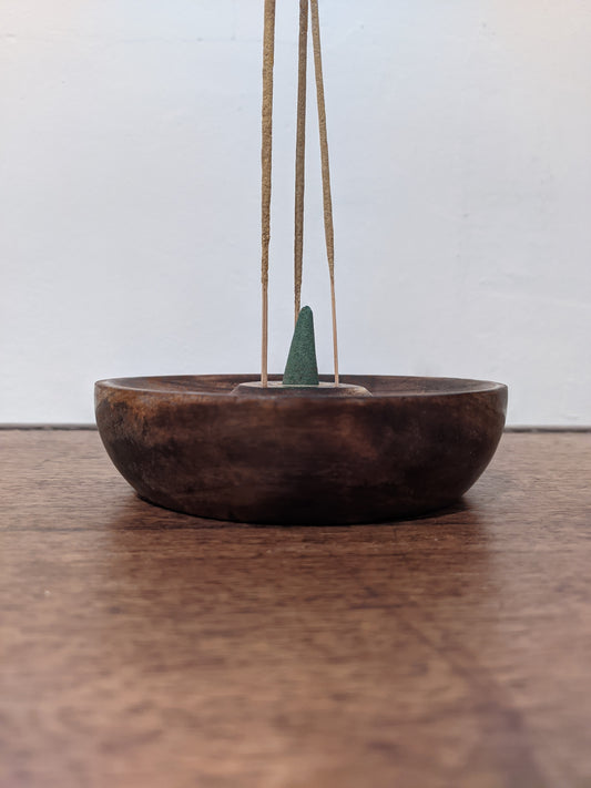 Mango Wood Incense Burner Disc