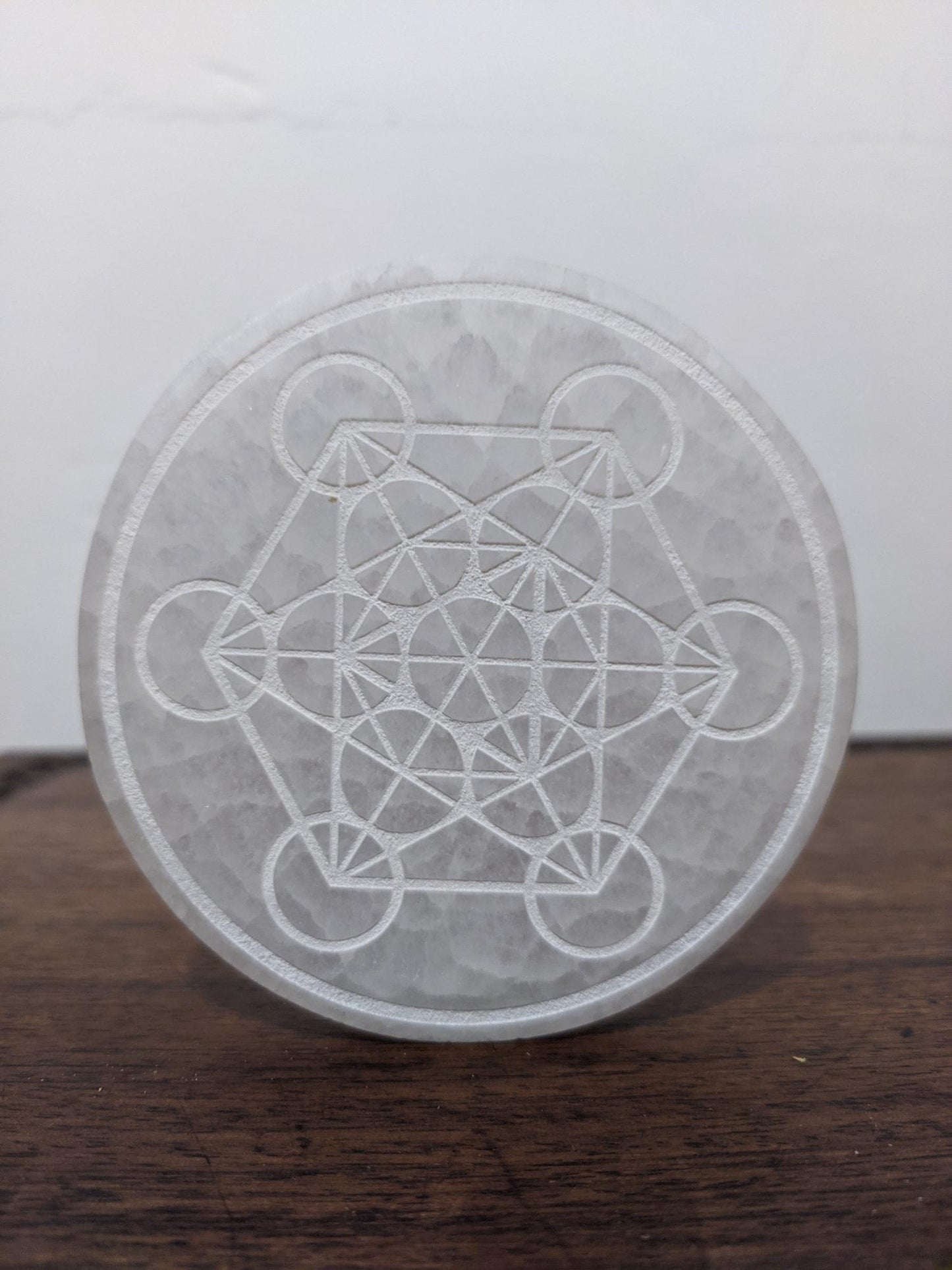 Selenite Crystal Grid and Charging Plate 10cm - Metatron