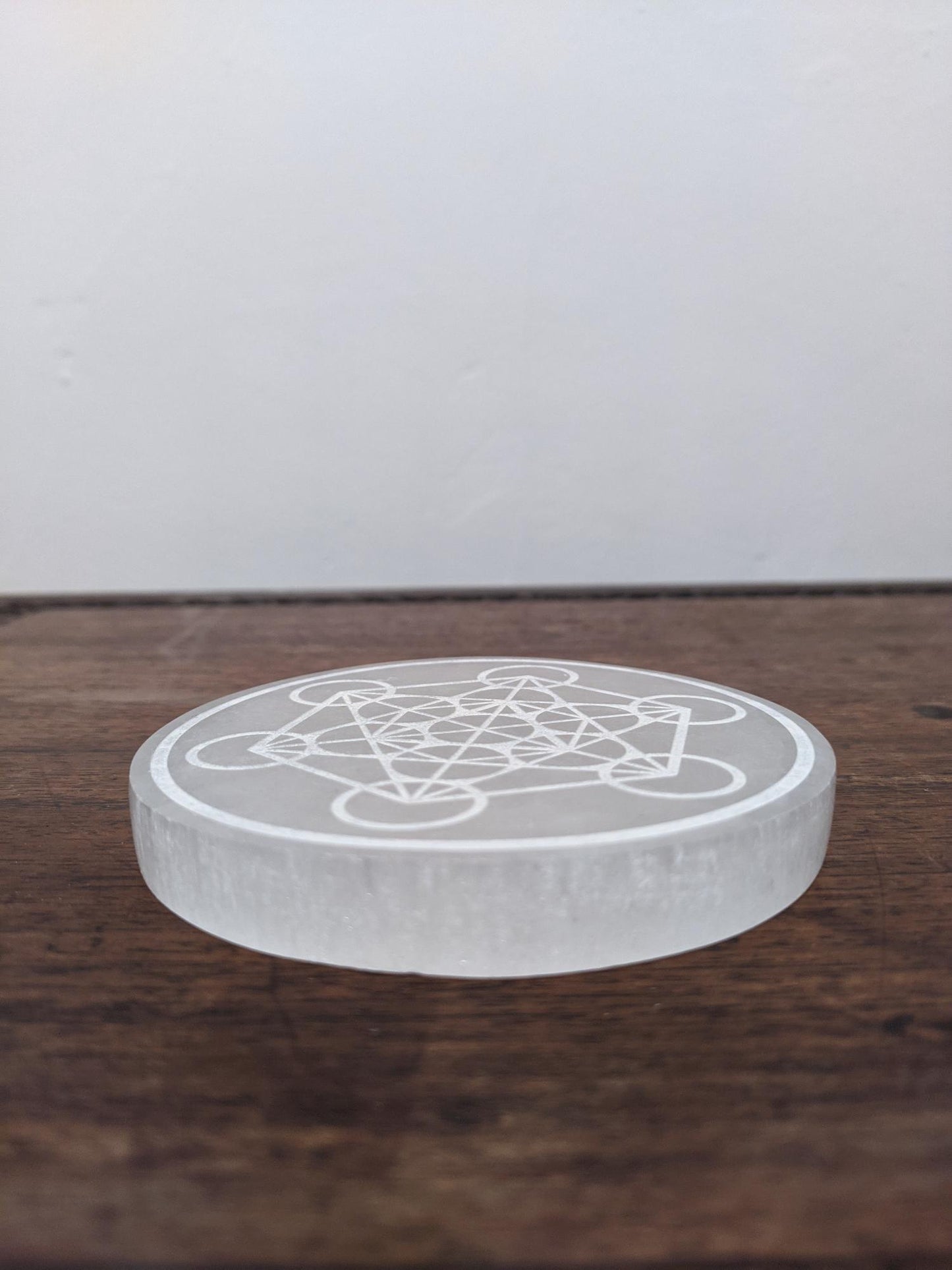 Selenite Crystal Grid and Charging Plate 10cm - Metatron